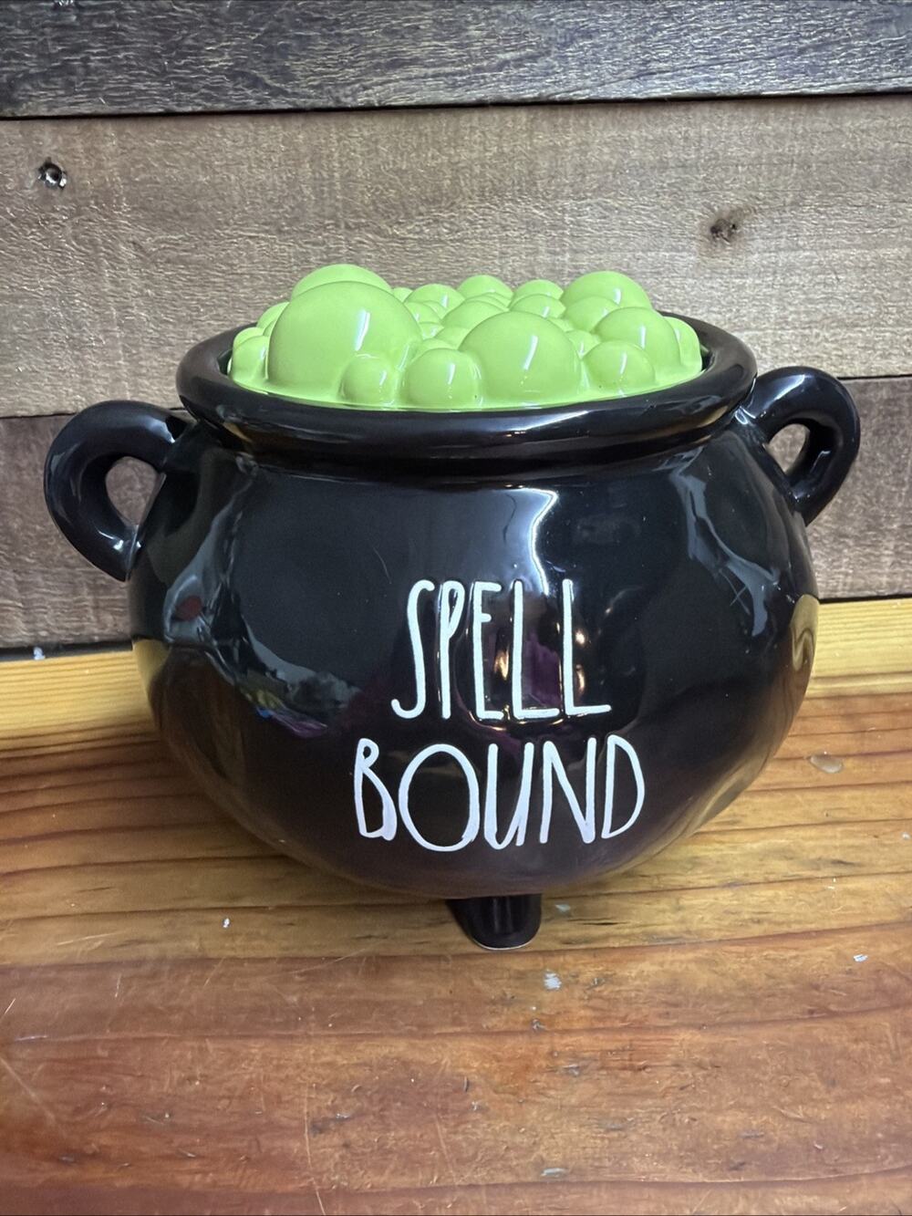 Rae Dunn Spell Bound Witches Black Ceramic Cauldron 6.5 x 9x8 Halloween Decor
